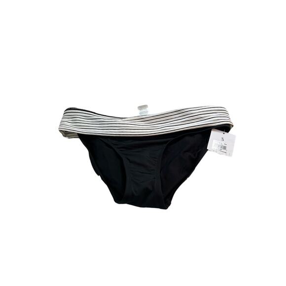 Skye Black and White Mid-waist Fold-In Bikini Bottom Size M - Picture 1 of 5